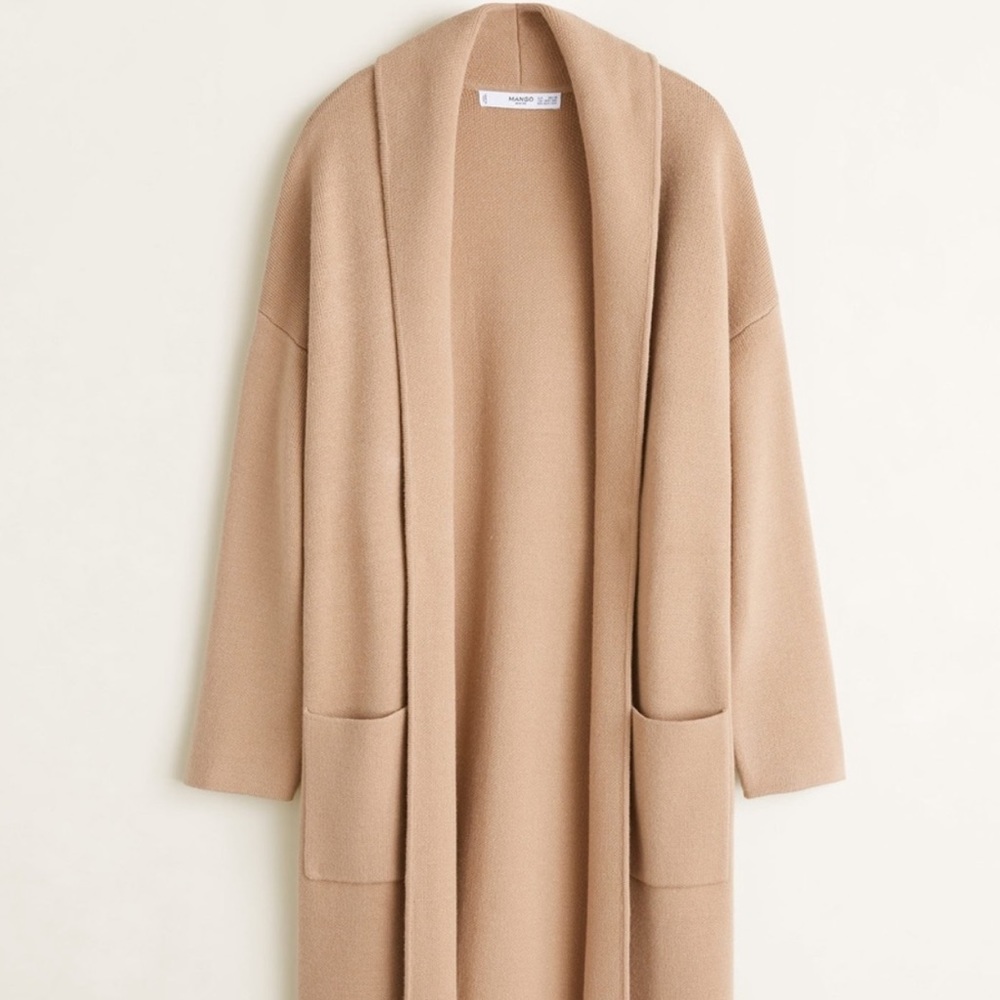New with tag Mango Ringo camel knitted coatigan